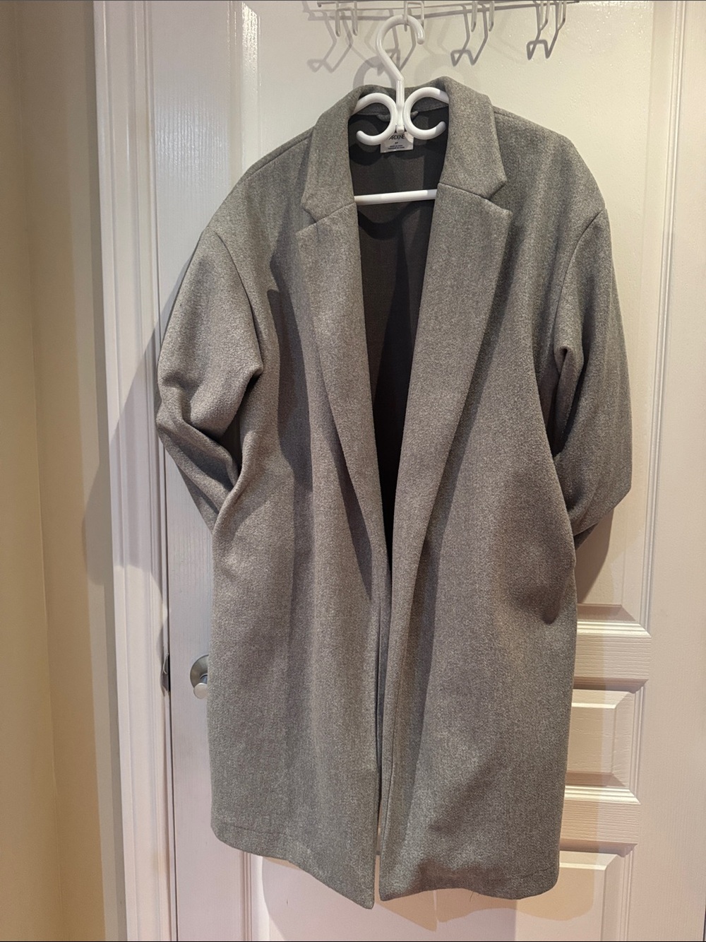 Ardene unisex Light Gray Open-Front Pea Coat